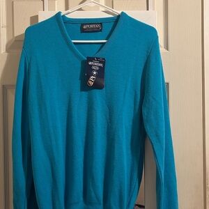 Puritan Vintage Women’s Teal V-Neck Sweater
